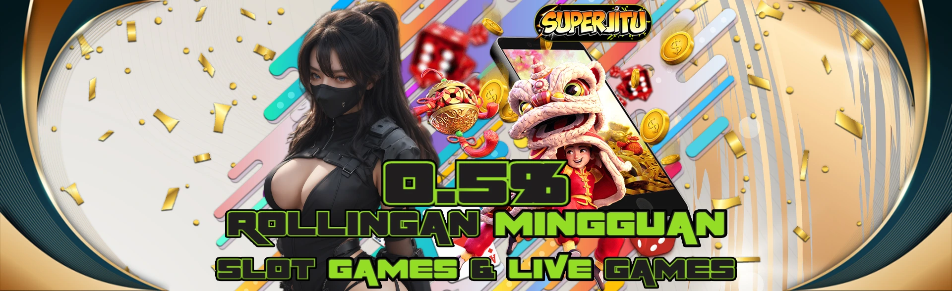 BONUS ROLLINGAN SLOT LIVE GAMES 0.5%
